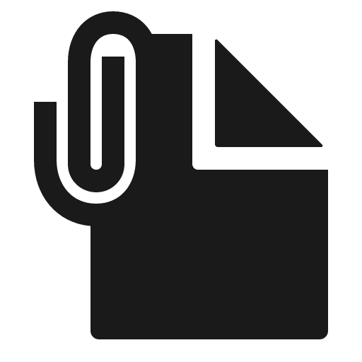 Document attach sharp icon, sharp-cornered style, from IonIcons