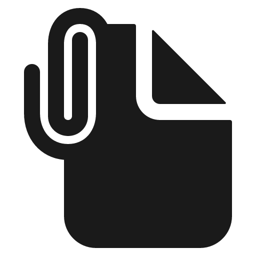 Document attach icon, solid style, from IonIcons