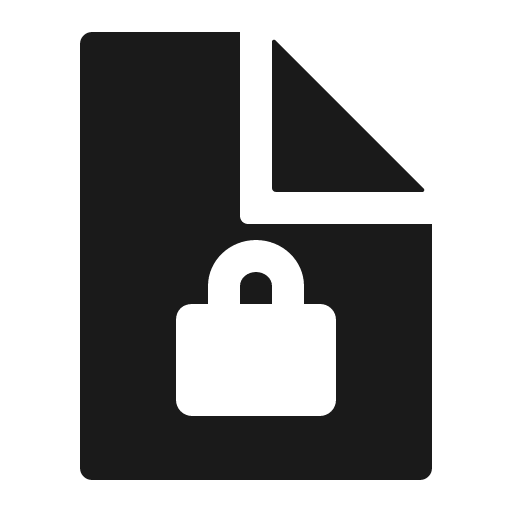 Document lock sharp icon, sharp-cornered style, from IonIcons