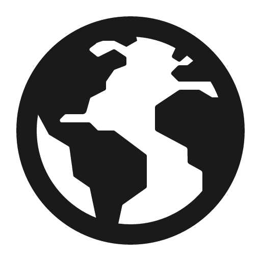 Earth sharp icon, sharp-cornered style, from IonIcons