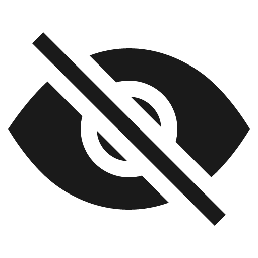 Eye off sharp icon, sharp-cornered style, from IonIcons
