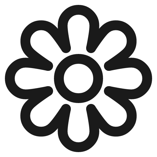Flower outline icon, outline style, from IonIcons