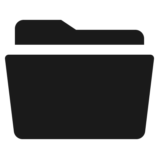 Folder open sharp icon, sharp-cornered style, from IonIcons