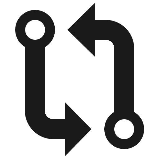 Git compare sharp icon, sharp-cornered style, from IonIcons
