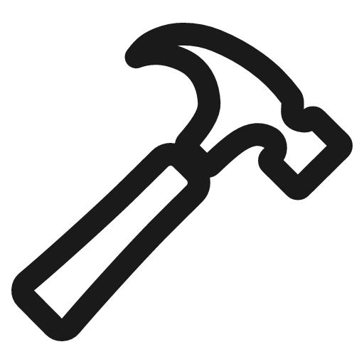 Hammer outline icon, outline style, from IonIcons