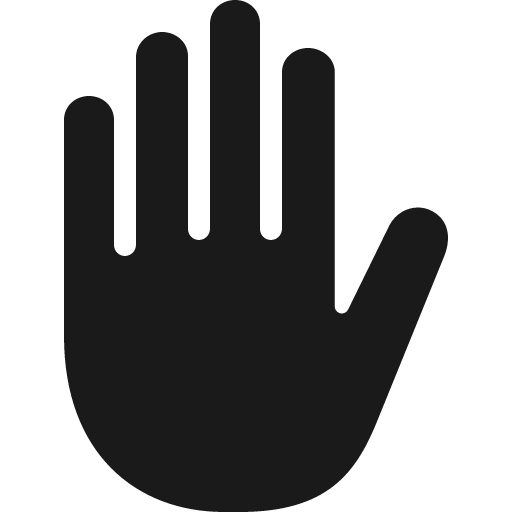 Hand left icon, solid style, from IonIcons