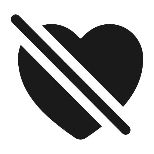 Heart dislike icon, solid style, from IonIcons