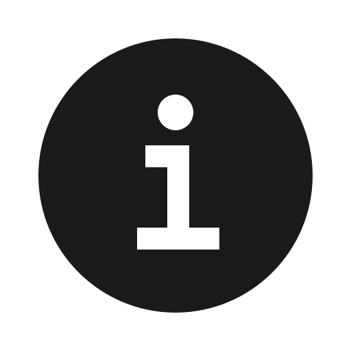 Information circle sharp icon, sharp-cornered style, from IonIcons