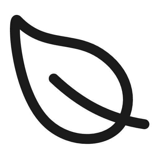 Leaf outline icon, outline style, from IonIcons