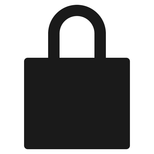 Lock closed sharp icon, sharp-cornered style, from IonIcons