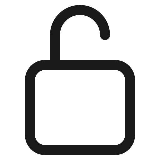 Lock open outline icon, outline style, from IonIcons
