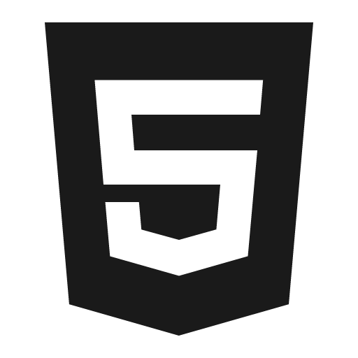 Logo html5 icon, solid style, from IonIcons