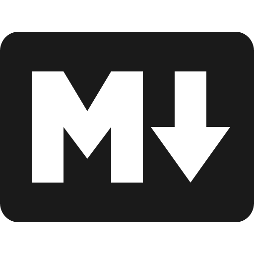 Logo markdown icon, solid style, from IonIcons
