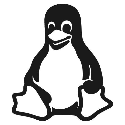 Logo tux icon, solid style, from IonIcons