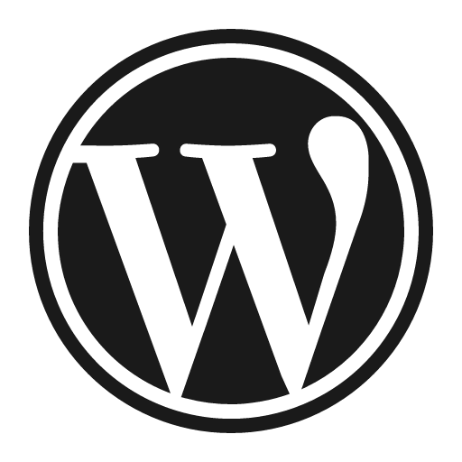 Logo wordpress icon, solid style, from IonIcons