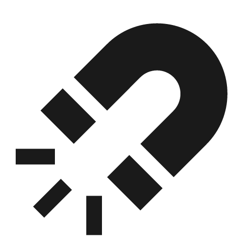 Magnet sharp icon, sharp-cornered style, from IonIcons