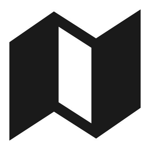 Map sharp icon, sharp-cornered style, from IonIcons