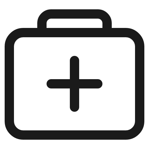 Medkit outline icon, outline style, from IonIcons