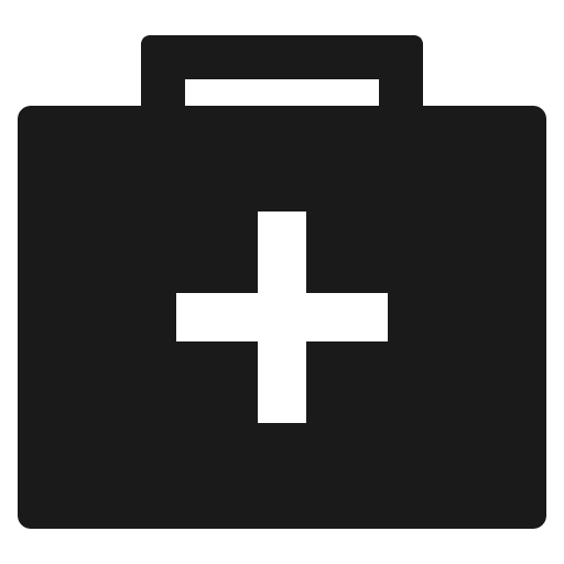 Medkit sharp icon, sharp-cornered style, from IonIcons