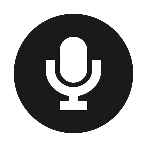 Mic circle sharp icon, sharp-cornered style, from IonIcons