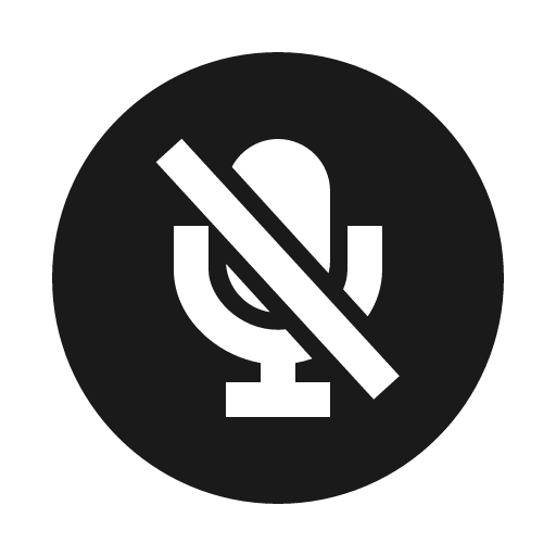 Mic off circle sharp icon, sharp-cornered style, from IonIcons