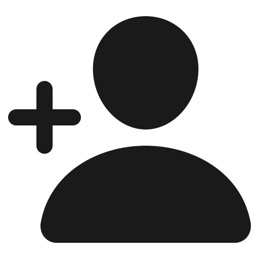 Person add icon, solid style, from IonIcons