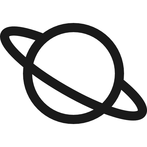Planet outline icon, outline style, from IonIcons