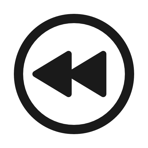 Play back circle outline icon, outline style, from IonIcons