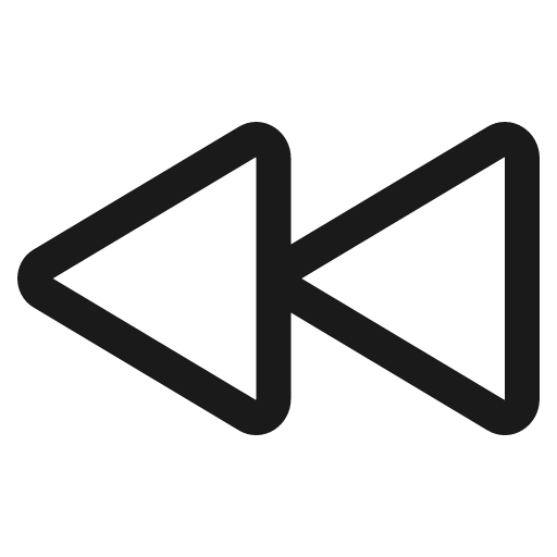 Play back outline icon, outline style, from IonIcons