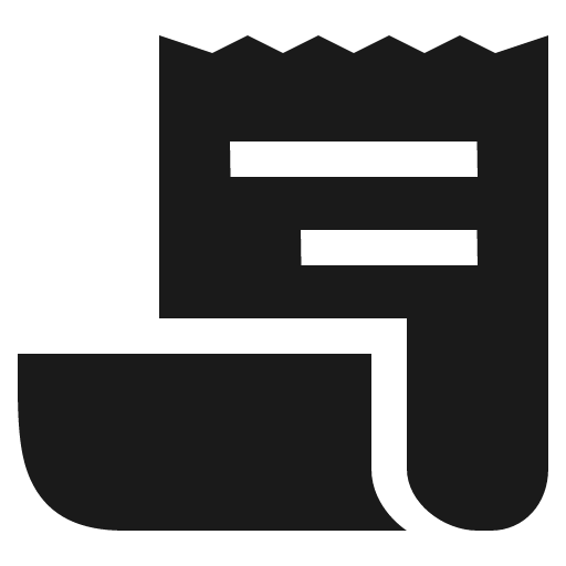Receipt sharp icon, sharp-cornered style, from IonIcons