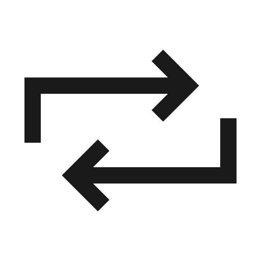 Repeat sharp icon, sharp-cornered style, from IonIcons
