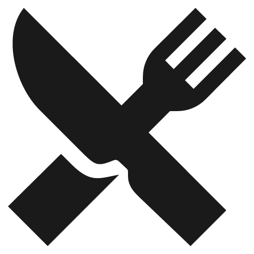 Restaurant sharp icon, sharp-cornered style, from IonIcons