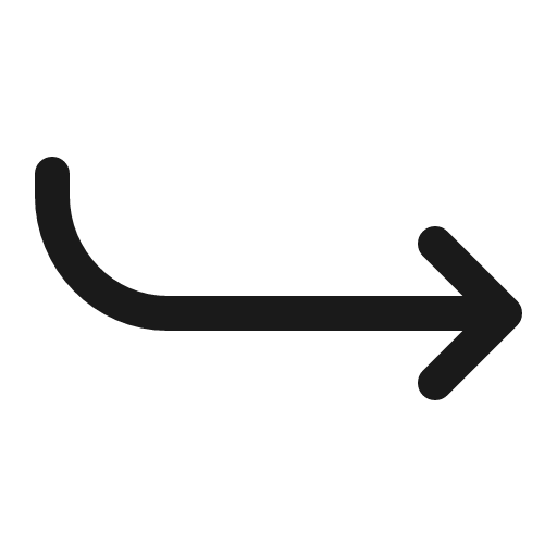 Return down forward icon, line style, from IonIcons