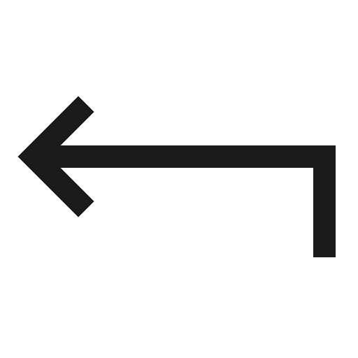 Return up back sharp icon, sharp-cornered style, from IonIcons