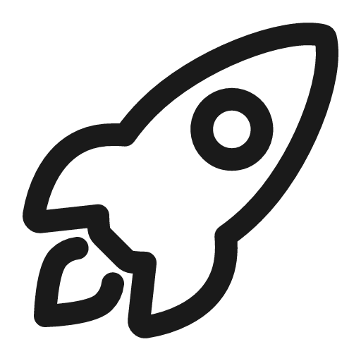 Rocket outline icon, outline style, from IonIcons
