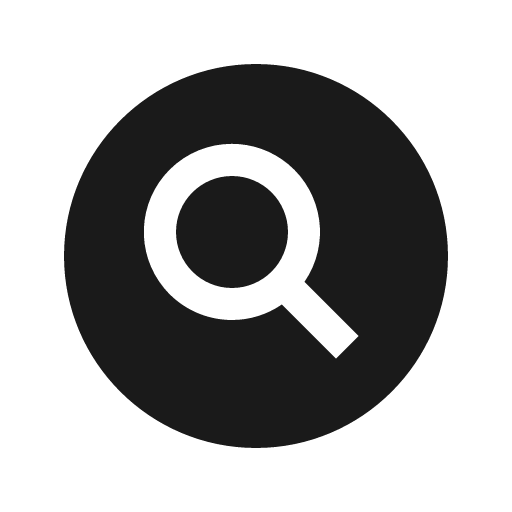 Search circle sharp icon, sharp-cornered style, from IonIcons