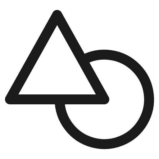 Shapes outline icon, outline style, from IonIcons