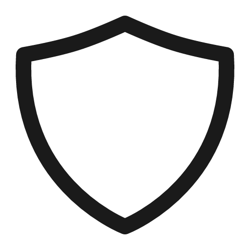 Shield outline icon, outline style, from IonIcons