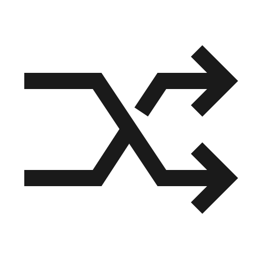 Shuffle sharp icon, sharp-cornered style, from IonIcons