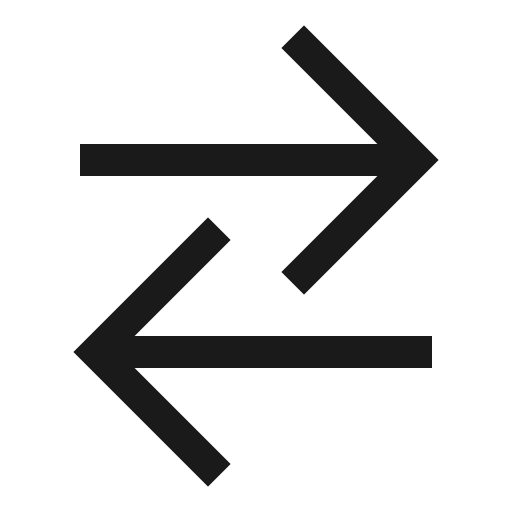 Swap horizontal sharp icon, sharp-cornered style, from IonIcons