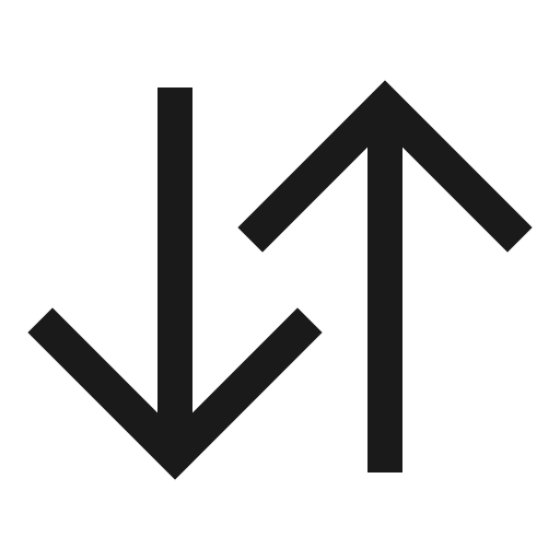 Swap vertical sharp icon, sharp-cornered style, from IonIcons
