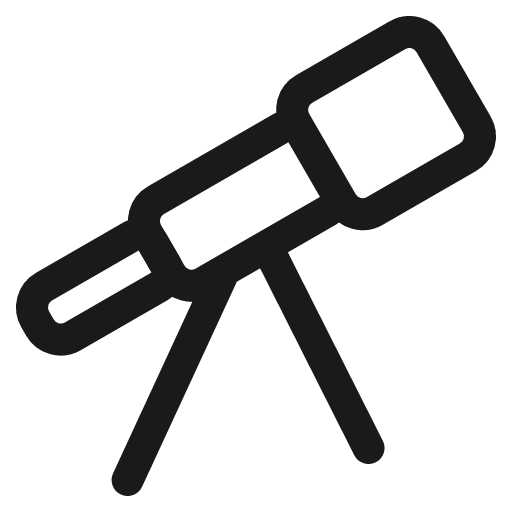 Telescope outline icon, outline style, from IonIcons