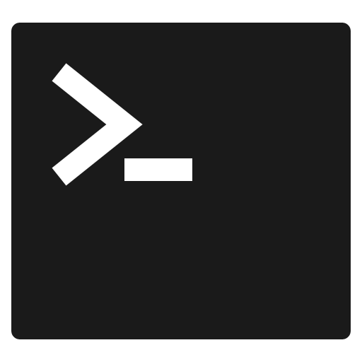 Terminal sharp icon, sharp-cornered style, from IonIcons