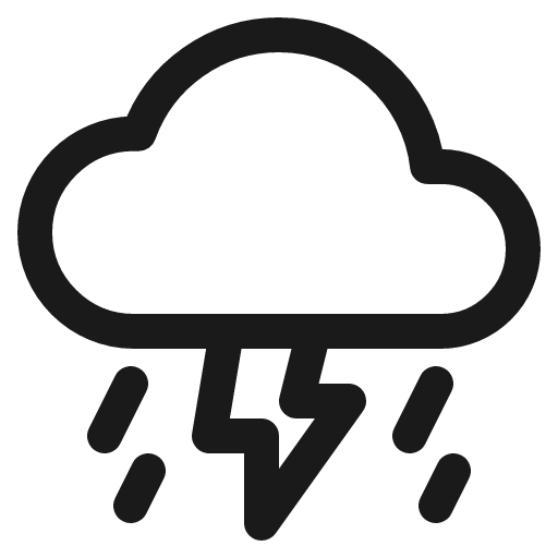 Thunderstorm outline icon, outline style, from IonIcons