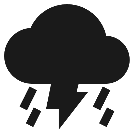 Thunderstorm sharp icon, sharp-cornered style, from IonIcons
