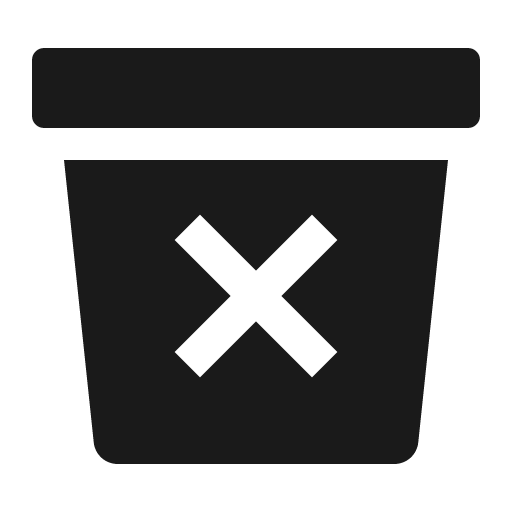 Trash bin sharp icon, sharp-cornered style, from IonIcons