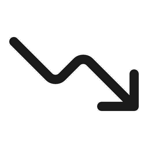 Trending down outline icon, outline style, from IonIcons