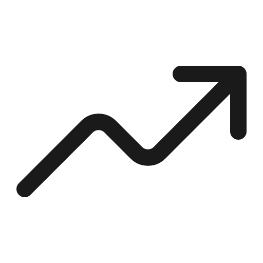 Trending up icon, line style, from IonIcons