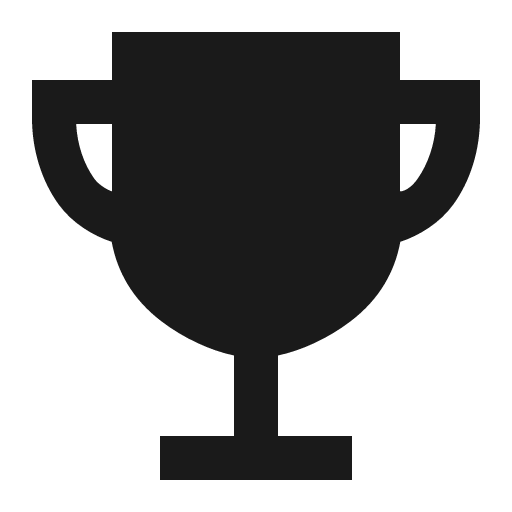 Trophy sharp icon, sharp-cornered style, from IonIcons