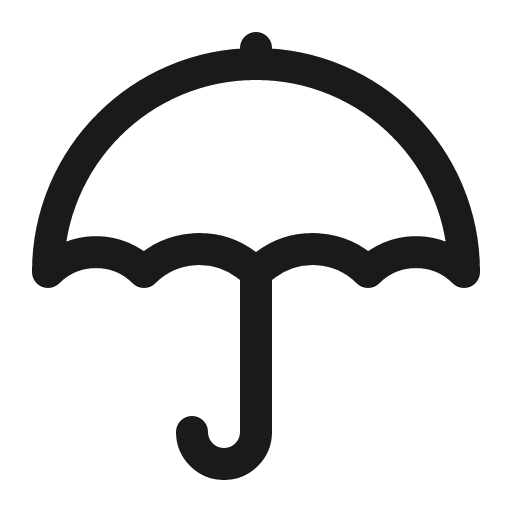 Umbrella outline icon, outline style, from IonIcons